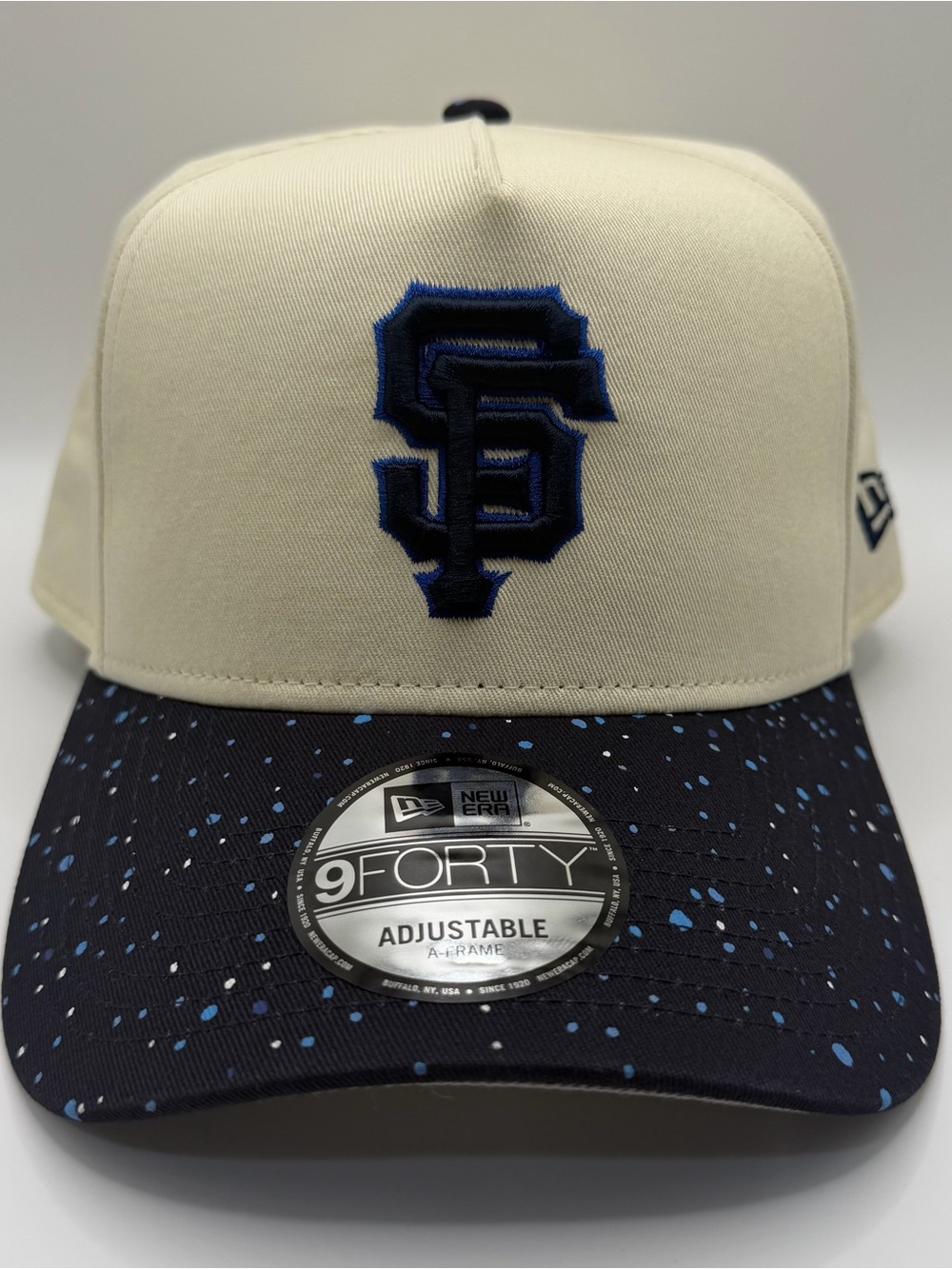 San Francisco Giants New Era 9FORTY Speckle A-Frame Cream Adjustable Hat